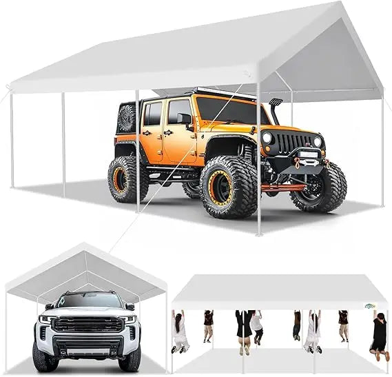 Heavy Duty Portable Carport With Ventilated Windows