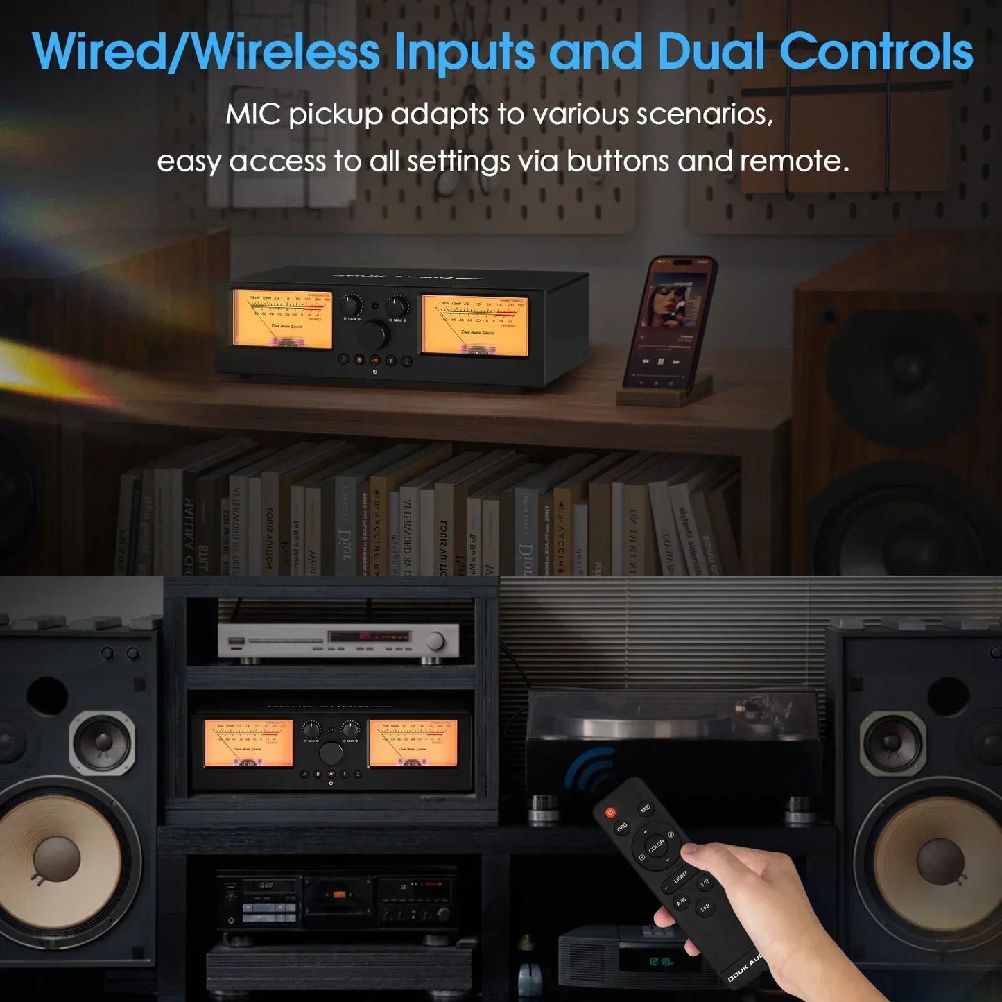 Douk Audio VU3PRO Amplifier Speaker Selector with VU Meter