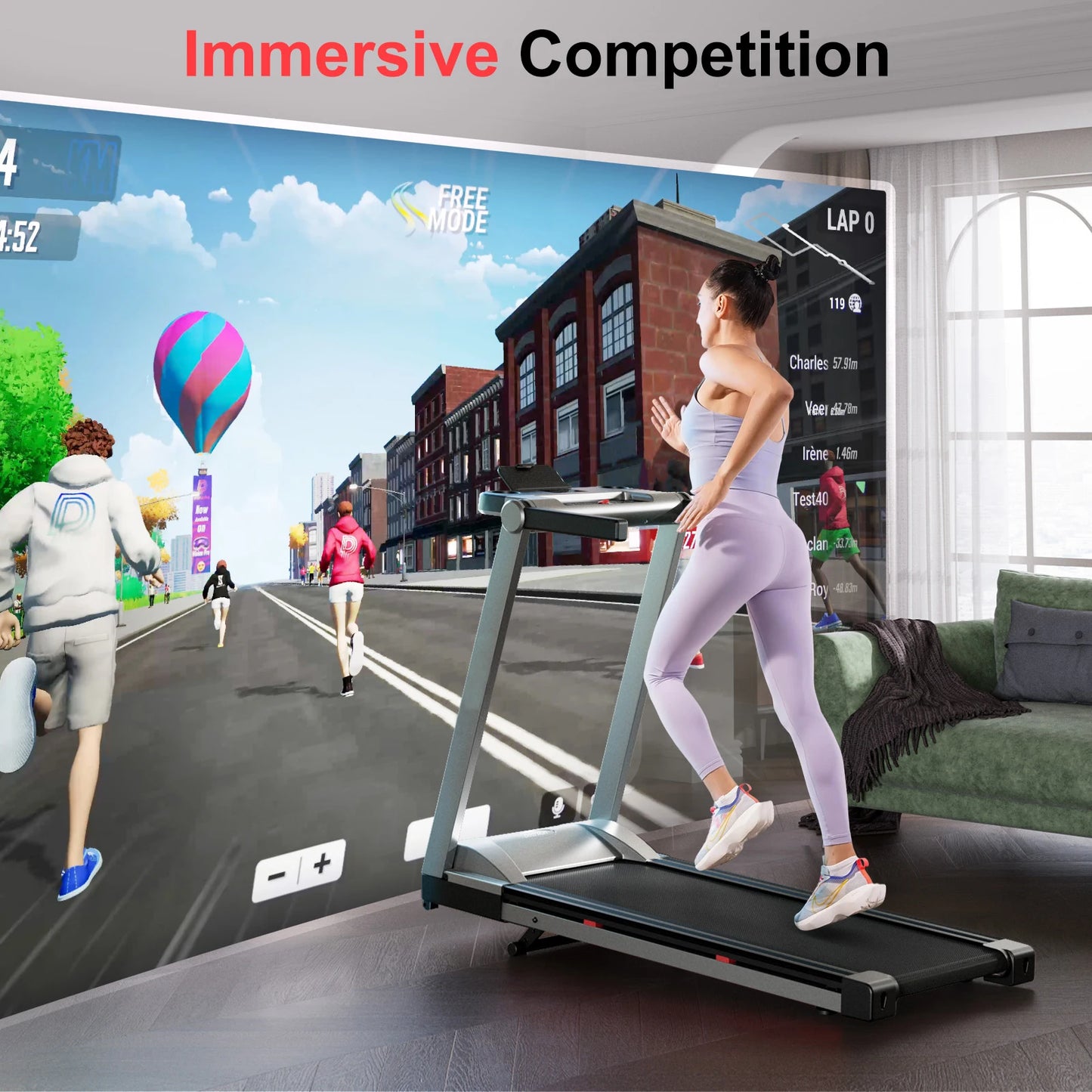 Superun Foldable Incline Treadmill With Touch Screen