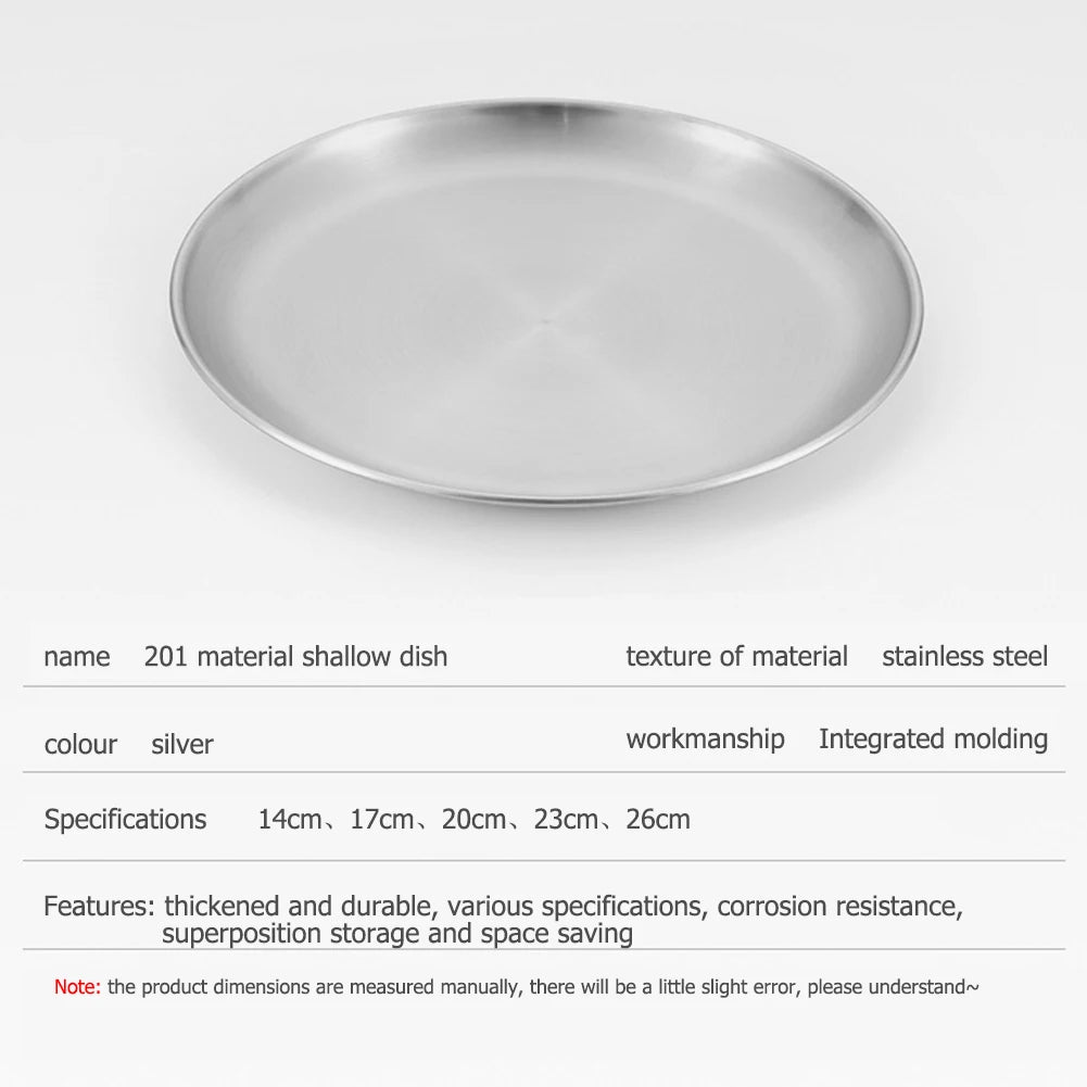 Stainless Steel Camping Plates Reusable Dinner Dishes