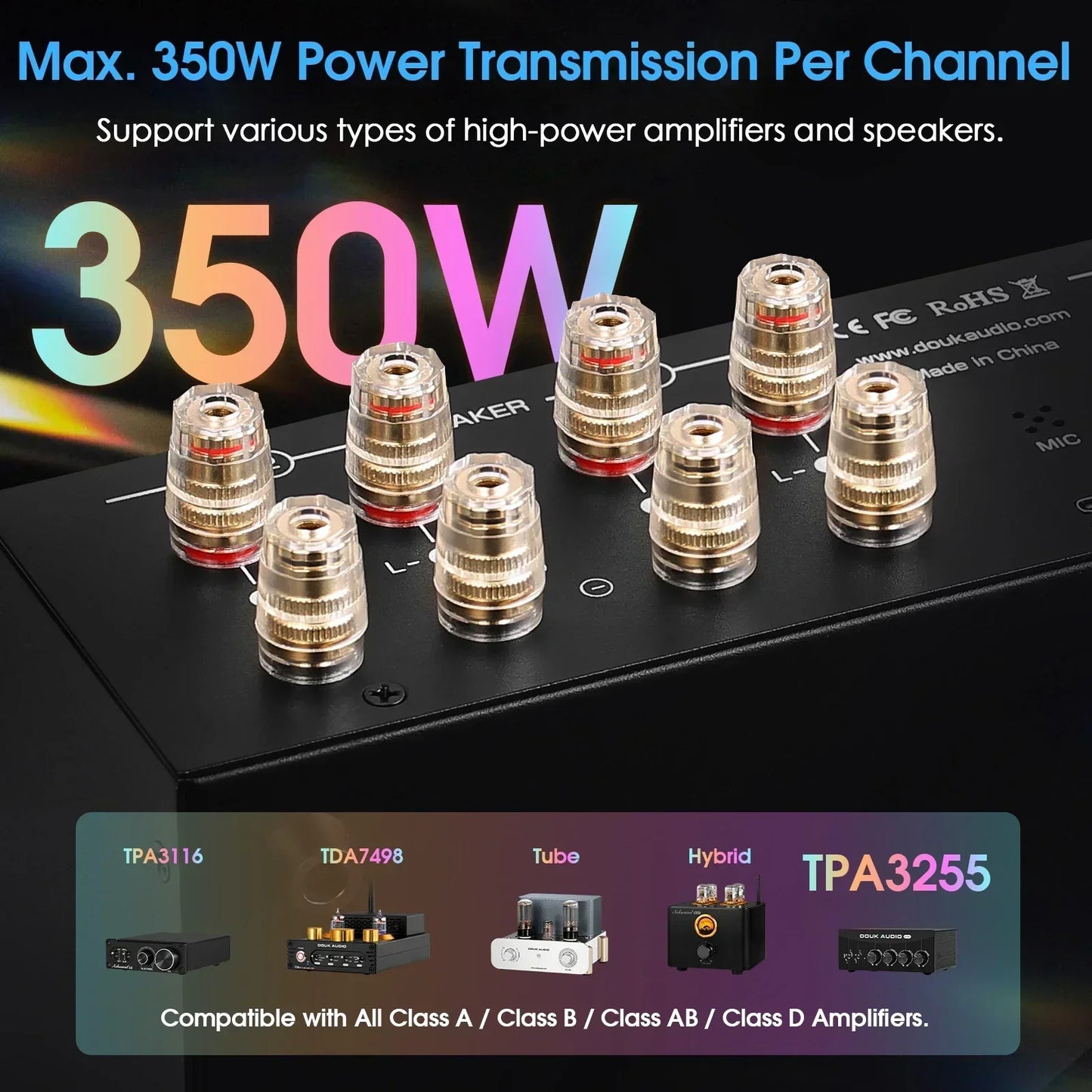 Douk Audio VU3PRO Amplifier Speaker Selector with VU Meter