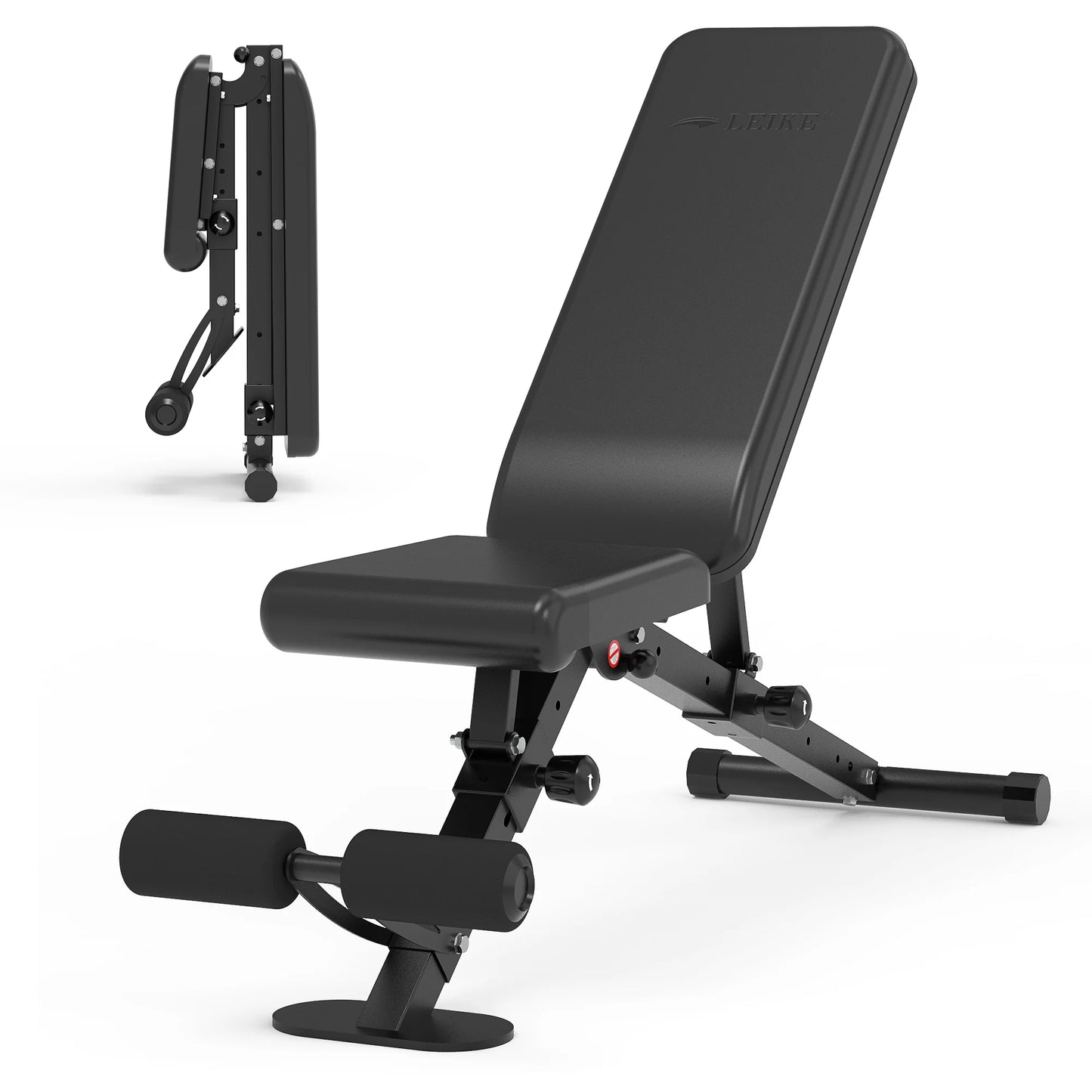 leikefitness Adjustable Weight Bench Foldable Workout Exercise Bench with Automatic Lock for Upright Incline Decline and Flat Fu