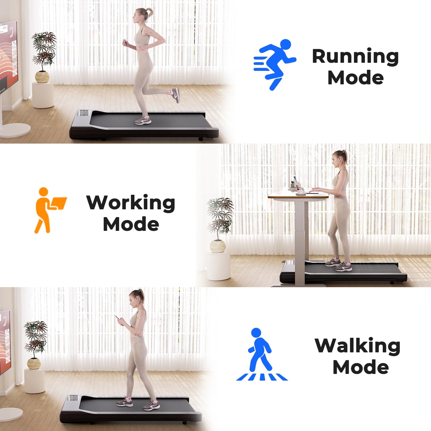 Driving 2in1 Treadmill For Home Office With LCD Display