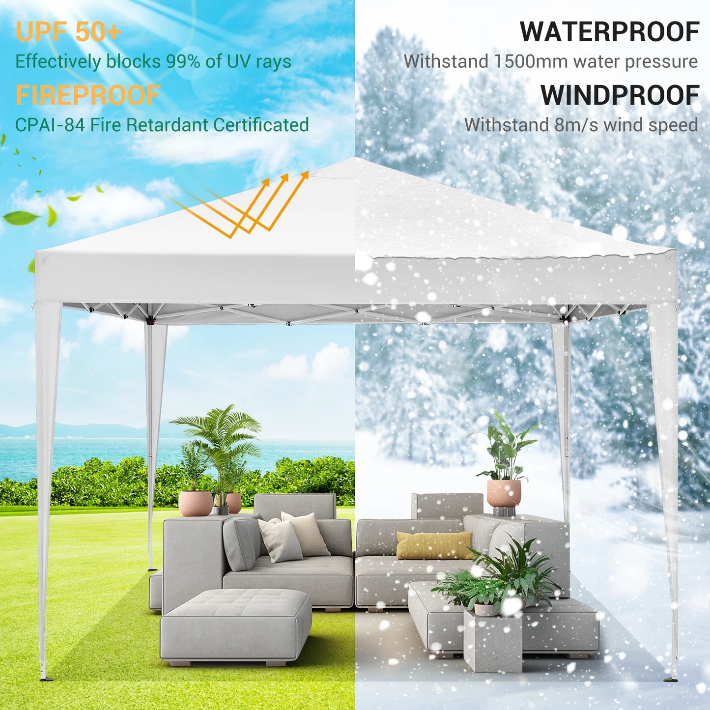 Cobizi Pop Up Canopy Tent With Sidewalls Waterproof Outdoor