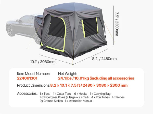 SucceBuy SUV Tent For Camping Waterproof Double Layer