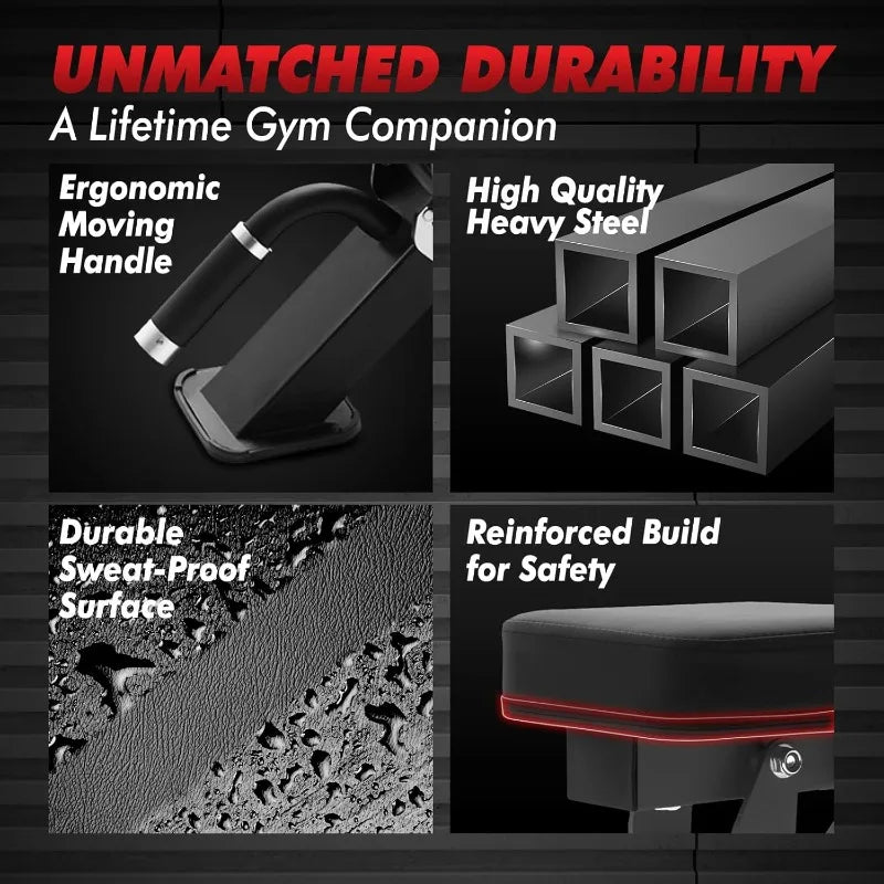 Marketplace25 RITFIT Adjustable Weight Bench For Home Gym