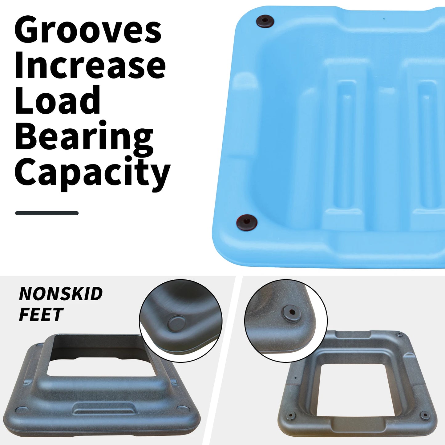 Height Adjustable Step Aerobics Platform Fitness Equipment Stepper Trainer Exercise Step Platform with 4 Riser Blue