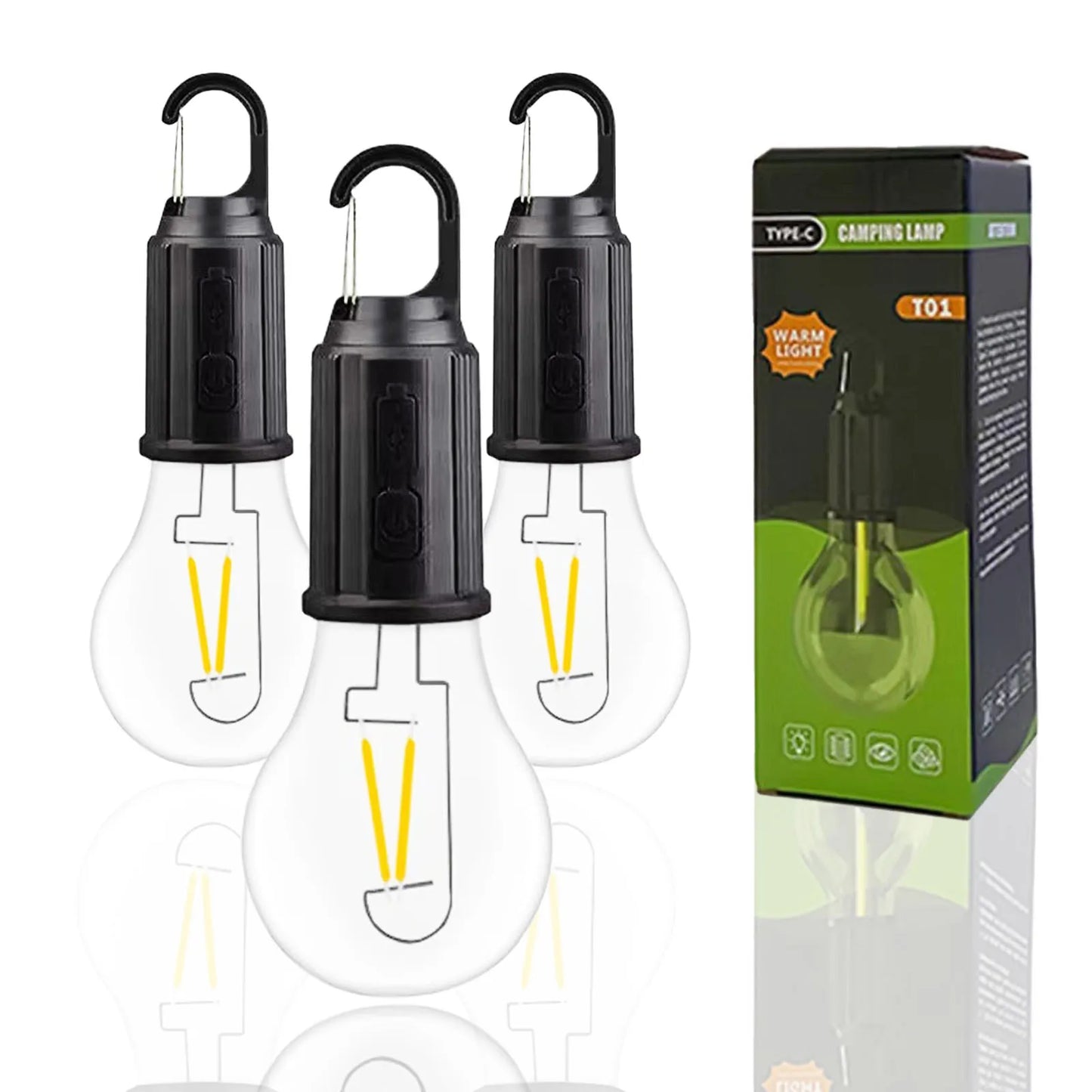 Outdoor USB Rechargeable LED Lamp Bulbs High Brightness Emergency Light Hook Up Camping Fishing Portable Lantern Night Lights