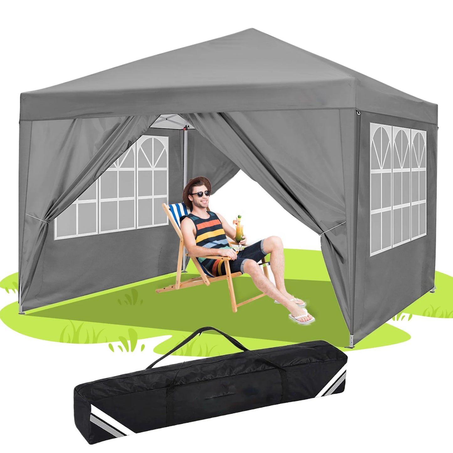 Cobizi Pop Up Canopy Tent With Sidewalls Waterproof Outdoor