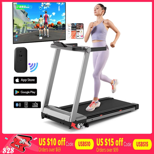Superun Foldable Incline Treadmill With Touch Screen