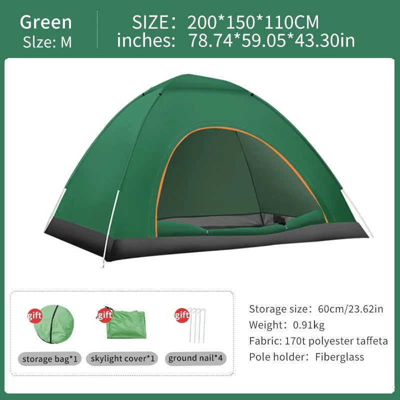 Building 2-3 Person Outdoor Pop Up Tent Lightweight