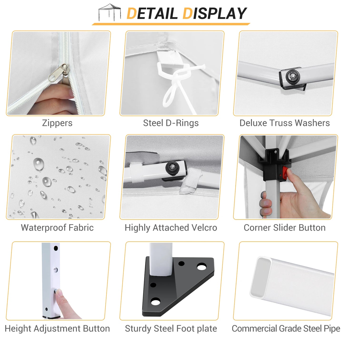 COBIZI Canopy Tent With Sidewalls Waterproof Shelter