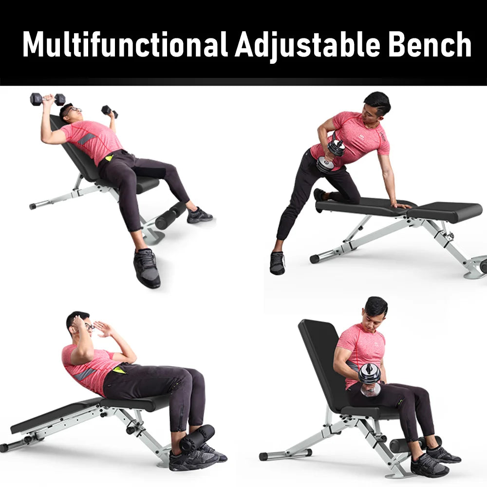 leikefitness Adjustable Weight Bench Foldable Workout Exercise Bench with Automatic Lock for Upright Incline Decline and Flat Fu