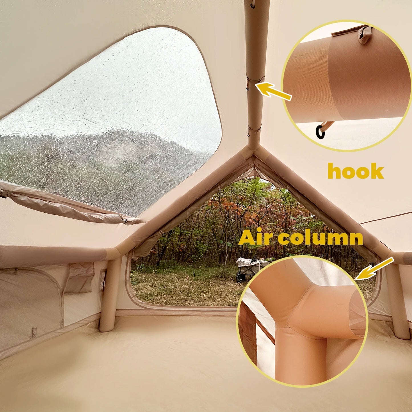 Pakicetus Inflatable Camping Tent Easy Setup Waterproof