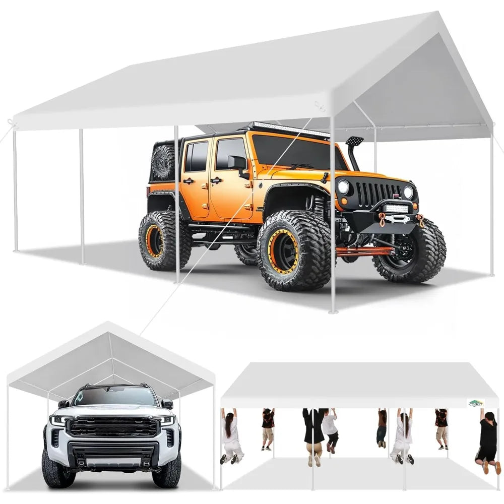 Heavy Duty Portable Carport With Ventilated Windows
