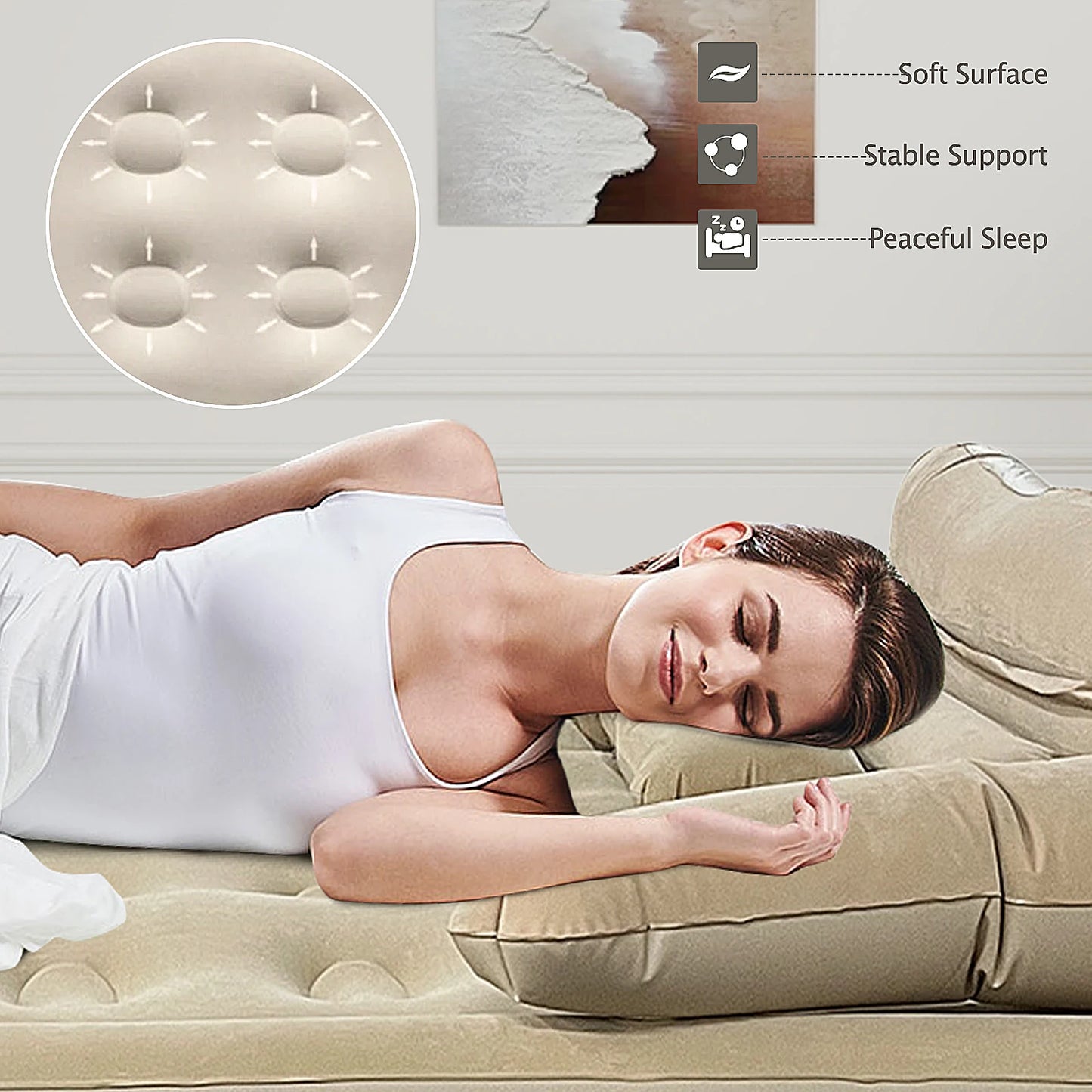 By Inflating Inflatable Mattress For Camping And Outdoors