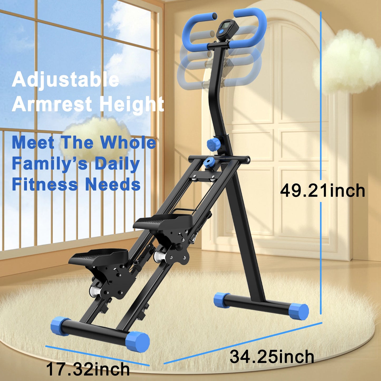 Stair Stepper Climber Machine Vertical Handlebar Workout