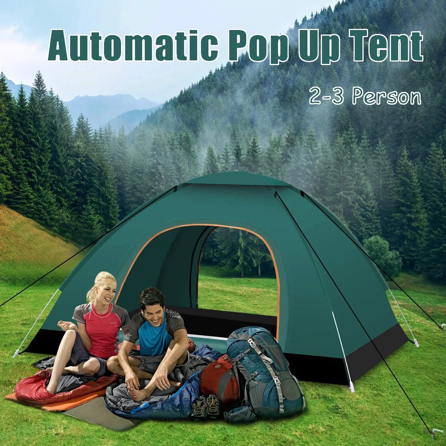 Building Type Automatic Pop Up Outdoor Tent For 2 Persons