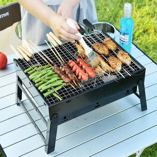 Portable Charcoal Grill Stainless Steel Mini BBQ Kit Outdoor