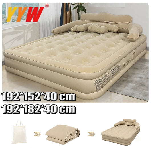 By Inflating Inflatable Mattress For Camping And Outdoors