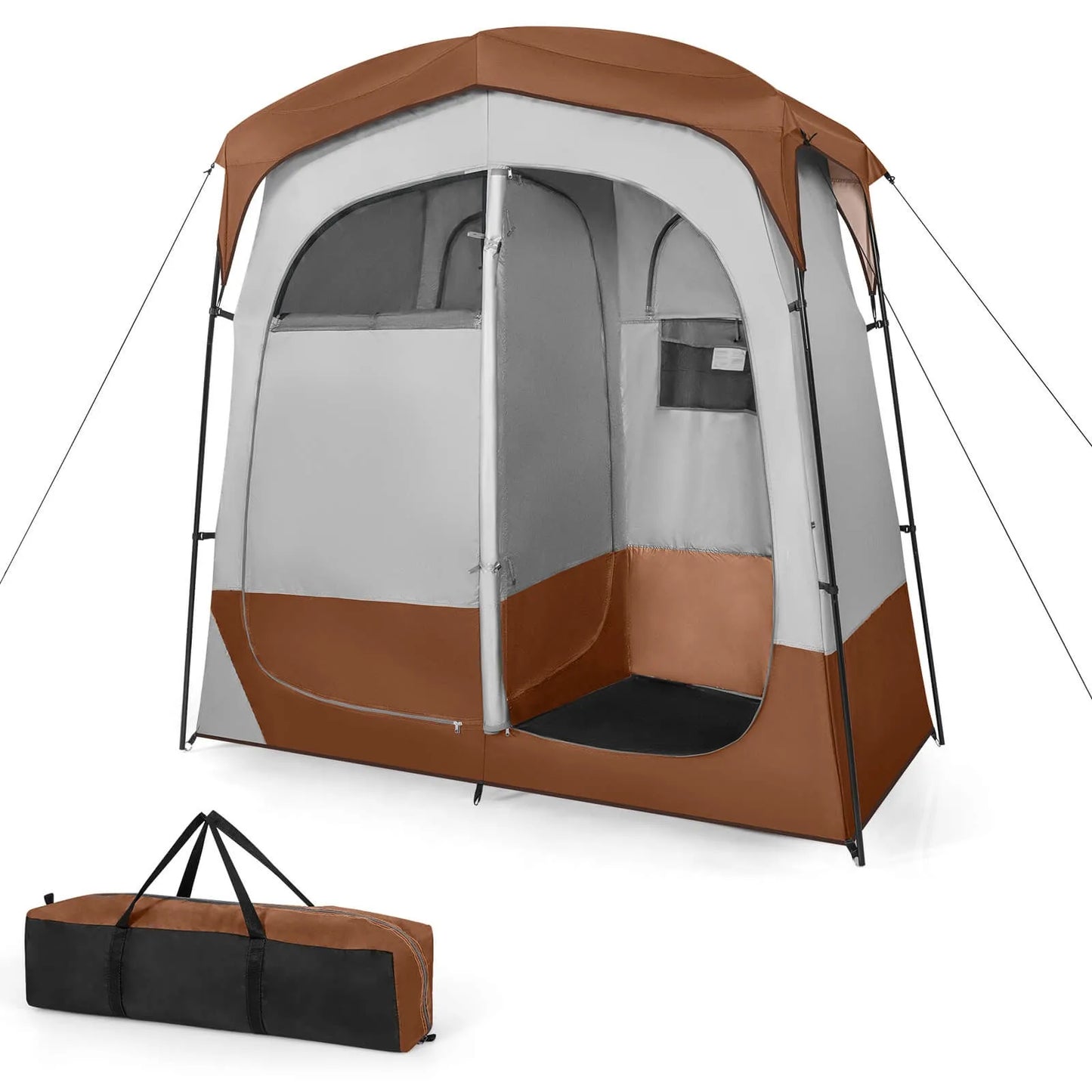 Building 2 Room Shower Tent Privacy Shelter Portable Toilet