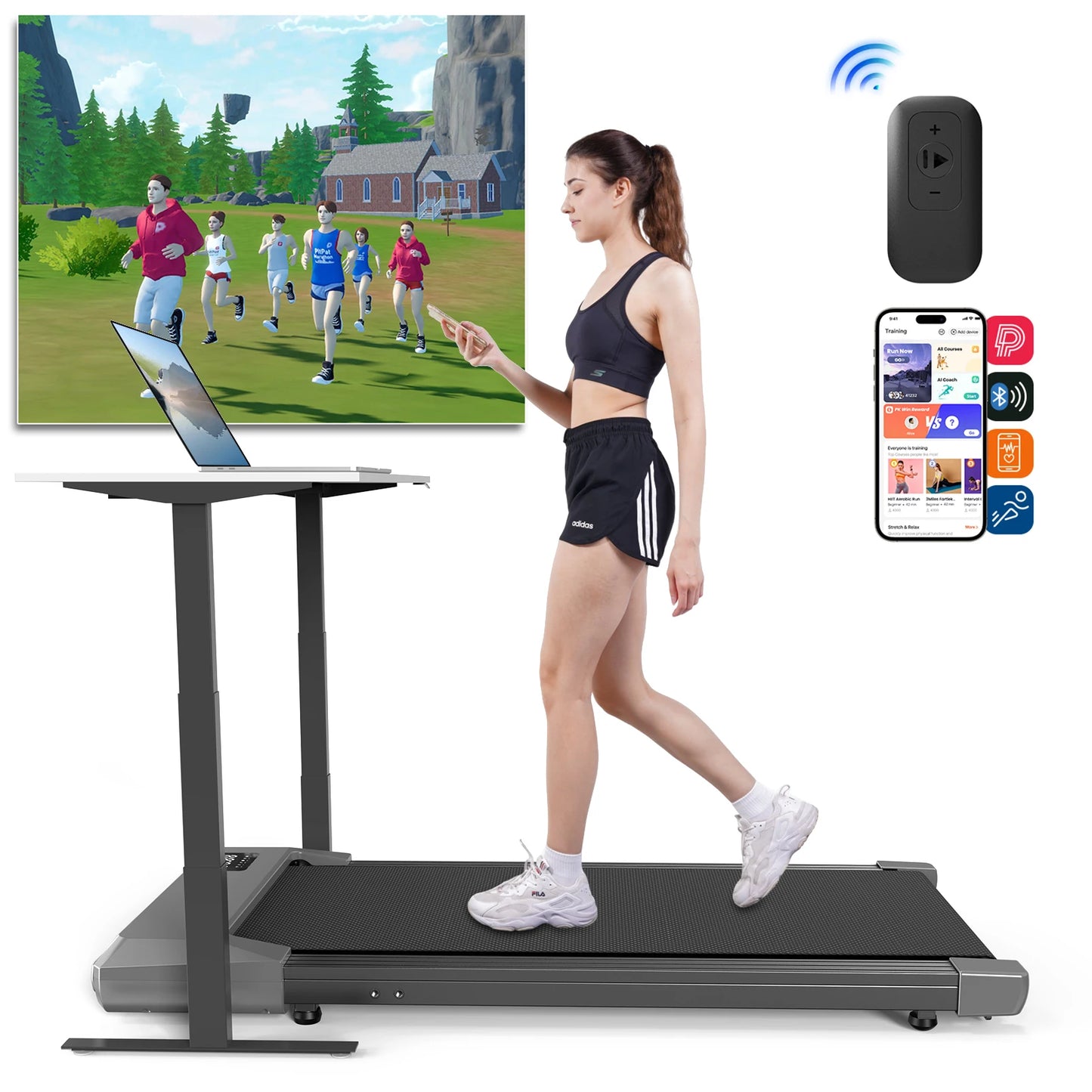 Marketplace25 Superun 2In1 Run Walking Under Desk Treadmill